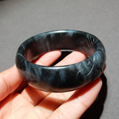 雕花手镯 55mm 新疆和田玉 油润国风手饰 青花籽料手镯