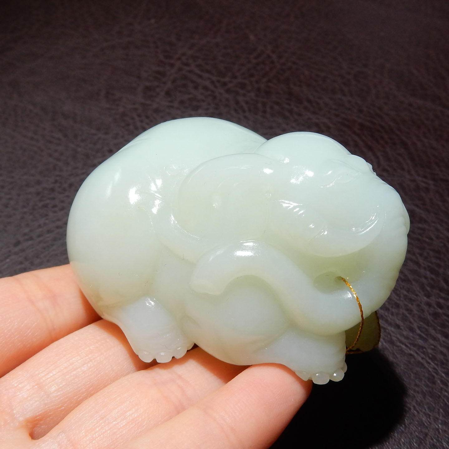 一方玉舍和田玉新疆且末料白玉吉祥如意手把件