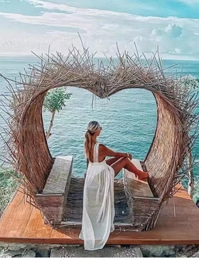 鸟巢欧式景区公园藤编吊椅景区