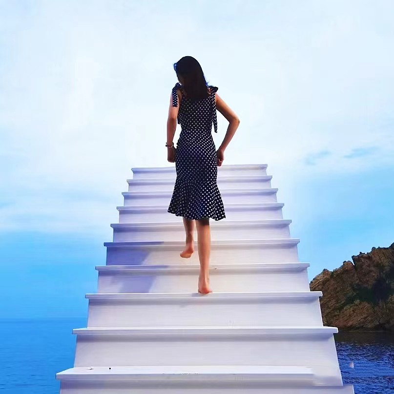 天梯网红云端梯子景区拍照摆件佛手道具定制拍照打卡地美陈落地