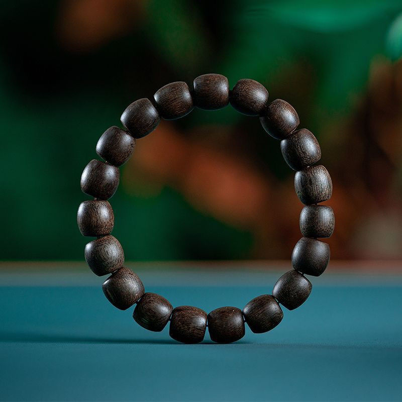 越南芽庄黑奇楠沉香桶珠