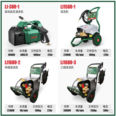陆军一号洗车机380高压水泵220V清洗机1680高压枪1580-1高压管