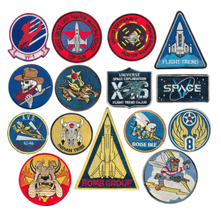 新款王牌飞行员飞虎队轰炸机刺绣魔术贴航空布贴臂章士气徽章补丁