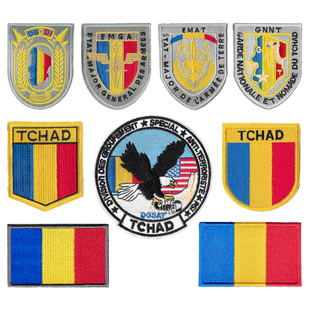 乍得国旗刺绣贴章战术特种绣花贴军迷士气章魔术贴臂章补丁贴臂章