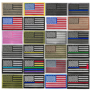 美国国旗满绣刺绣魔术贴多色旗帜布贴臂章战术纪念士气徽章补丁贴
