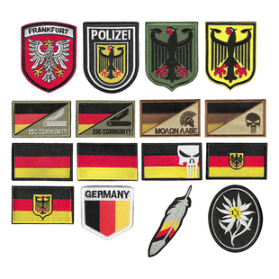 GSG-9德国边防第九大队魔术贴章POLIZEI战术臂章惩罚者骷髅头徽章