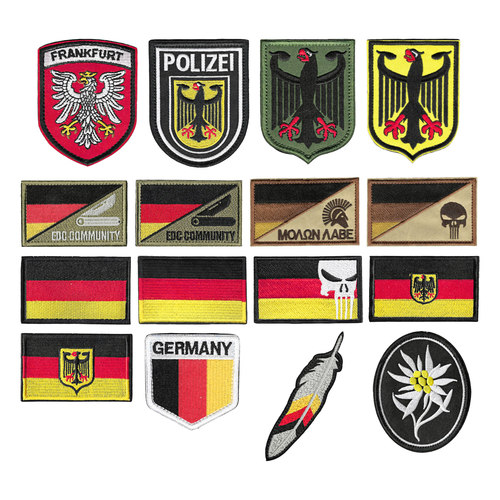GSG-9德国边防第九大队魔术贴章POLIZEI战术臂章惩罚者骷髅头徽章