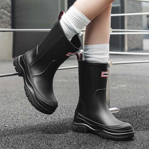 雨鞋女款中筒雨靴户外水鞋新款防水防滑胶鞋厨房洗车工作短筒胶鞋