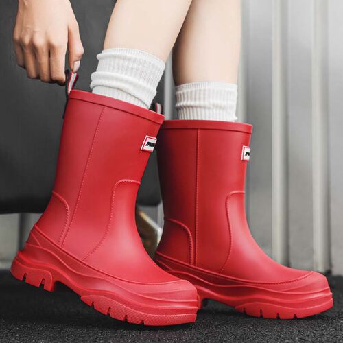 中筒雨靴女款雨天外穿时尚雨鞋成人户外水鞋厨房厚底防滑胶鞋女士