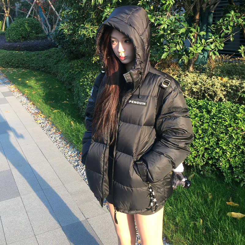 韩版宽松高级感连帽羽绒棉服女冬
