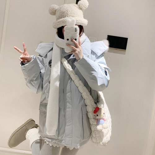 冬季工装毛领派克服羽绒棉服女潮