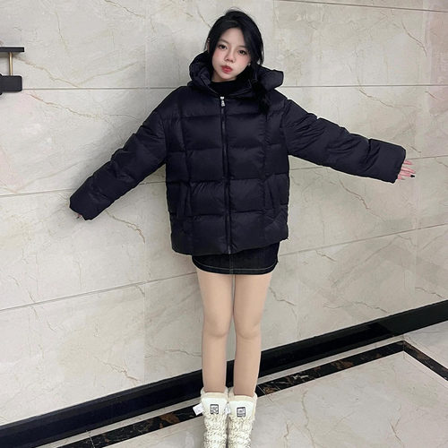 连帽韩版宽松大码羽绒棉服女外套
