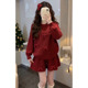 2026超火冬装 圣诞红色系穿搭一整套慵懒软糯毛衣半身裙两件套装 女