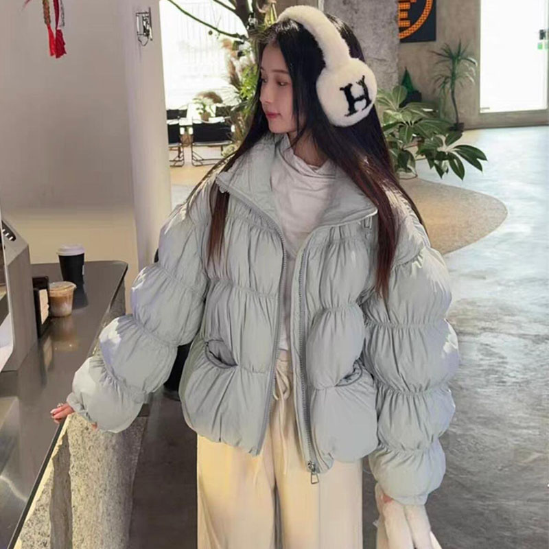 云朵泡芙抽褶羽绒棉服女冬季外套