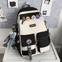 Черный с белым+значок+кулон серого лягушки