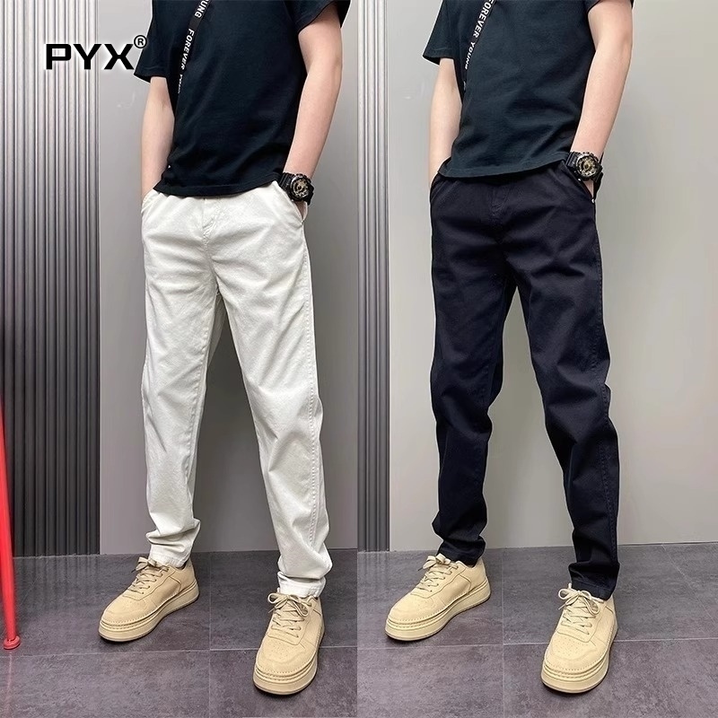 高端男士夏季薄款裤子2025新款男裤潮流修身小脚直筒裤男款休闲裤