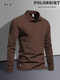 长袖 男士 t恤2025新款 春秋季 高端美式 纯色翻领休闲上衣男士 Polo衫