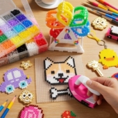 粘珠补充装 3d立体拼图豆豆颗粒拼拼魔法珠5mm珠熨烫儿童手工制作