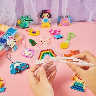 拼图儿童益智力5 拼豆豆手工diy套装 10岁男女孩玩具魔法珠