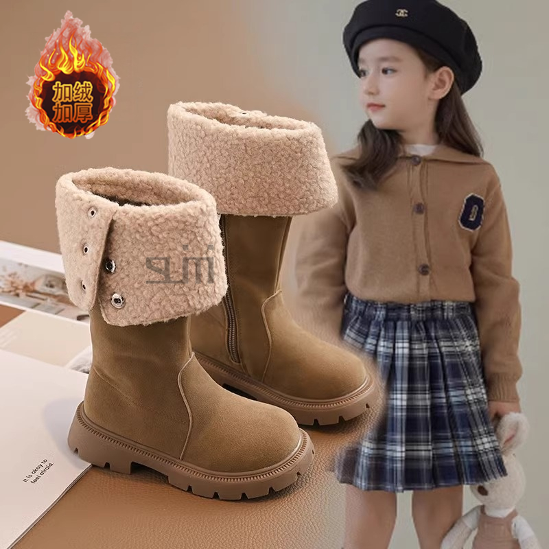 儿童冬季新款羊羔毛过膝靴