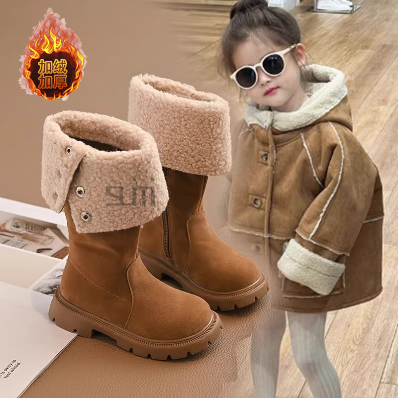 儿童冬季新款羊羔毛过膝靴