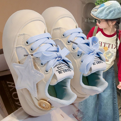 女童2025新款春季防滑运动鞋可爱厚底休闲百搭大头面包鞋圆头板鞋