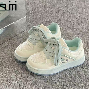 2025新款 子百搭面包鞋 秋季 女孩鞋 休闲原创小众板鞋 女童厚底小白鞋