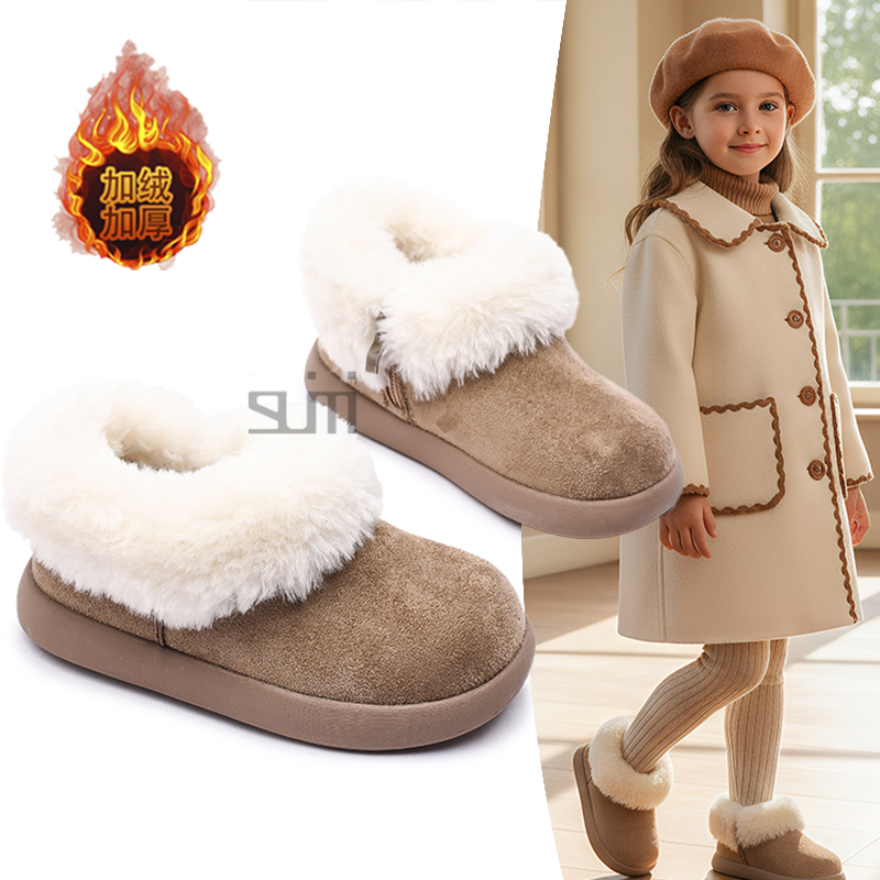 女童冬季加绒保暖棉靴