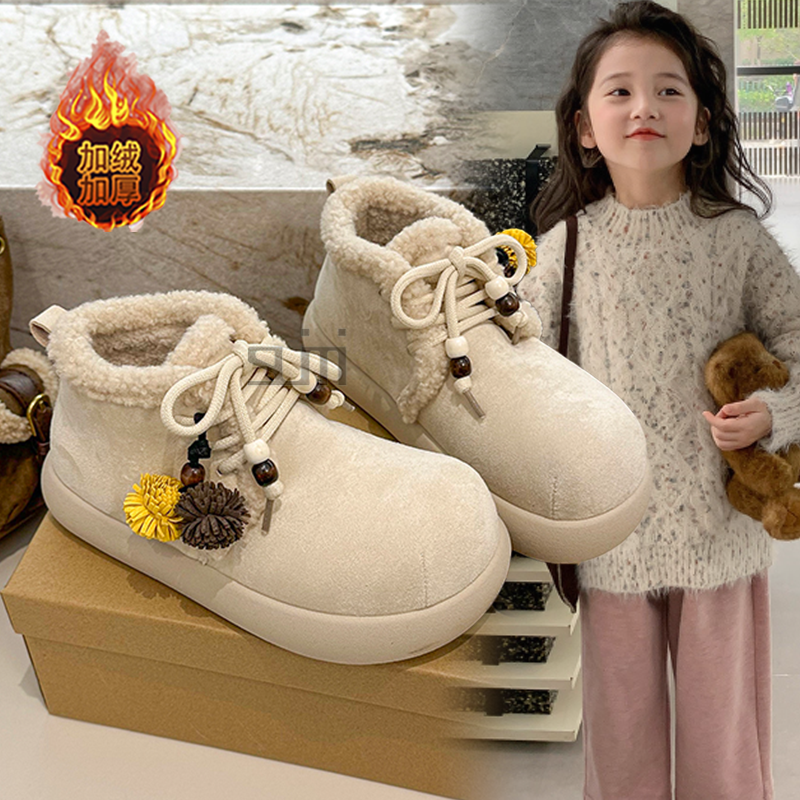 女童加绒加厚雪地靴2025新款