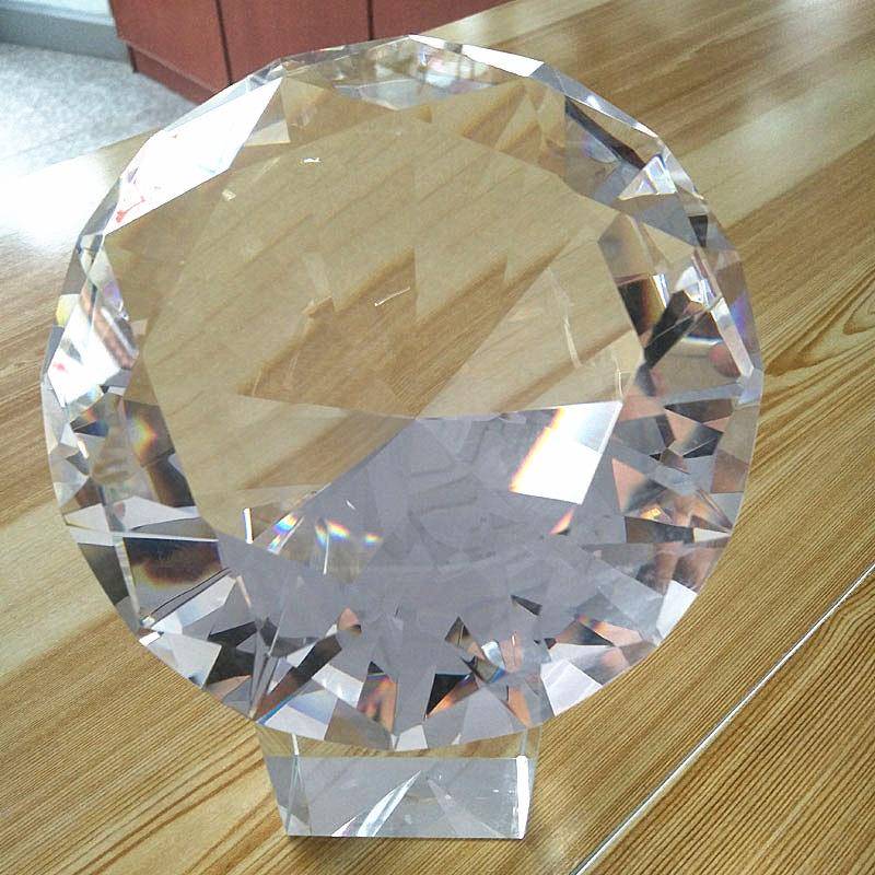 80透明水晶钻石玻璃水晶小钻戒摆件平底水晶钻柜台摆件鱼缸摆设