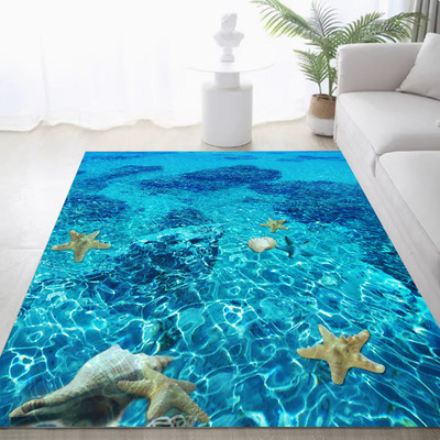 海洋风景客厅茶几地毯定制