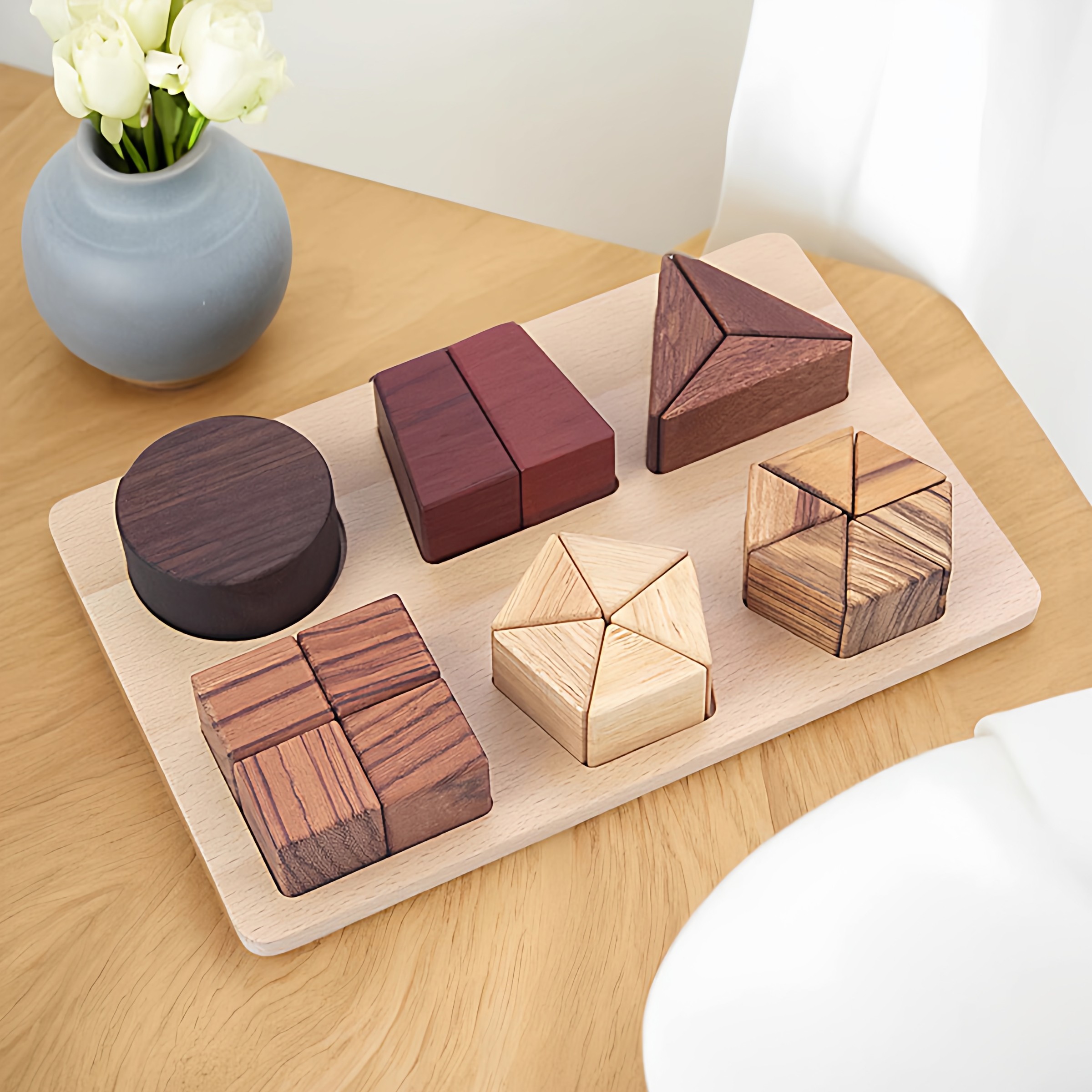 木质几何形状分类拼图儿童益智玩具早教启蒙认知拼板1-3岁木制