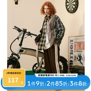 CONCORDEVENT男女同款2023年春夏织带条纹休闲裤垂感裤四季可穿潮