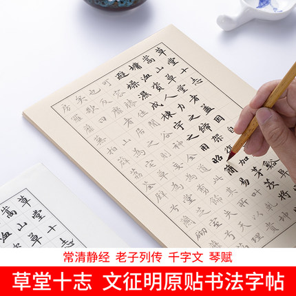 纸墨耕堂 文征明原版小楷描红毛笔字帖草堂十志琴赋千字文初学者入门临摹练习帖常清静经落花诗软笔宣纸套装