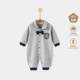 婴儿连体衣周岁礼服满月宝宝哈衣春秋英伦爬服翻领绅士风外出洋气
