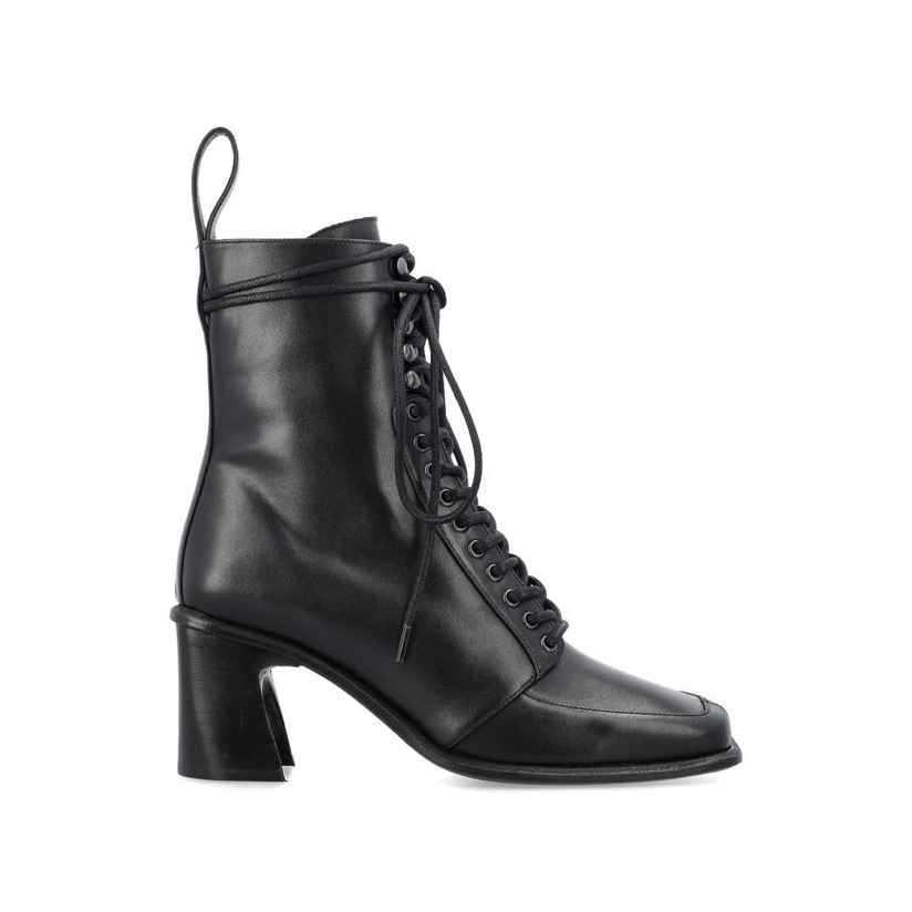 marine serre spoor 皮质绑带靴子女