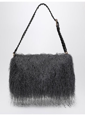 DRIES VAN NOTEN 深灰色流苏包包女耐用女夏送女友包包腋下包