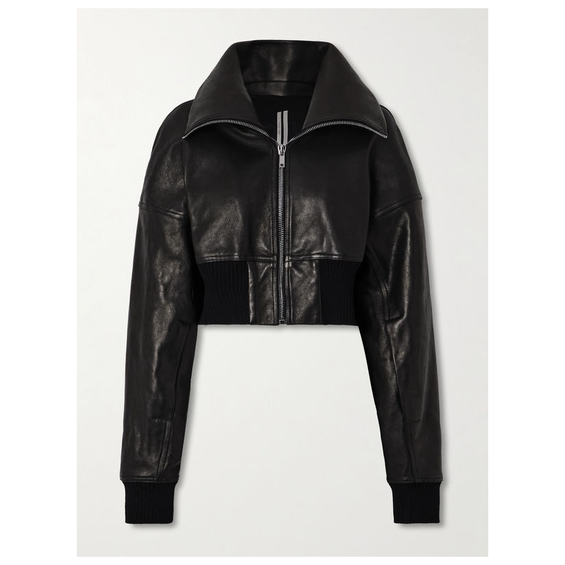 RICKOWENS 短款带里衬皮衣女夹克情侣上衣百搭短款外套ins小香