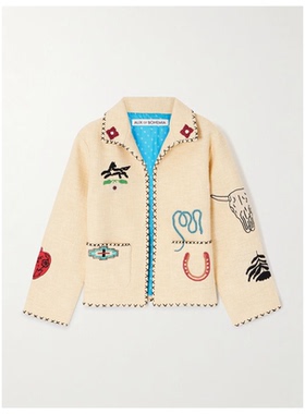 Alix Of Bohemia Francis Tye 刺花刺绣串珠精饰花呢夹克短外套