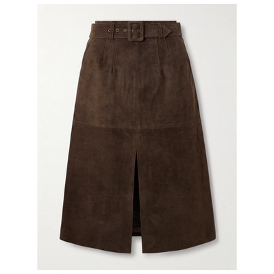 Veronica Beard Alexie 束带绒面革中长半身裙女伴娘裙仙女裙婚