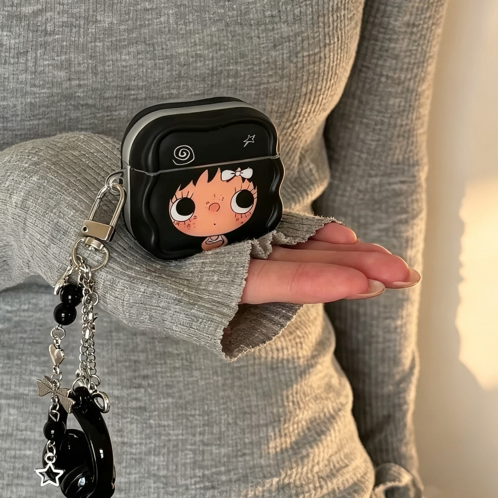 美牧可爱卡通蝴蝶结小玉适用airpodspro3保护套苹果airpods4挂饰耳机保护壳airpods3无线蓝牙通用1/2代全包女图片