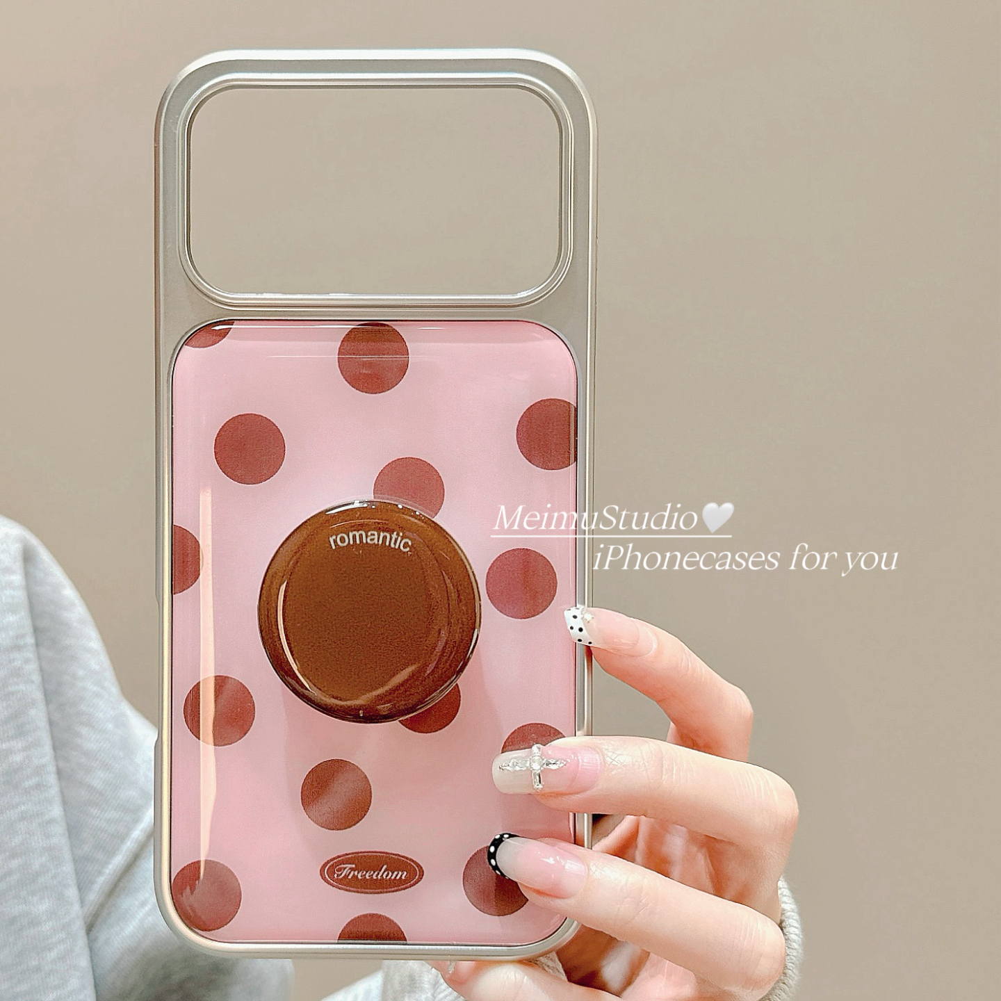 ins韩风波点支架适用苹果手机壳