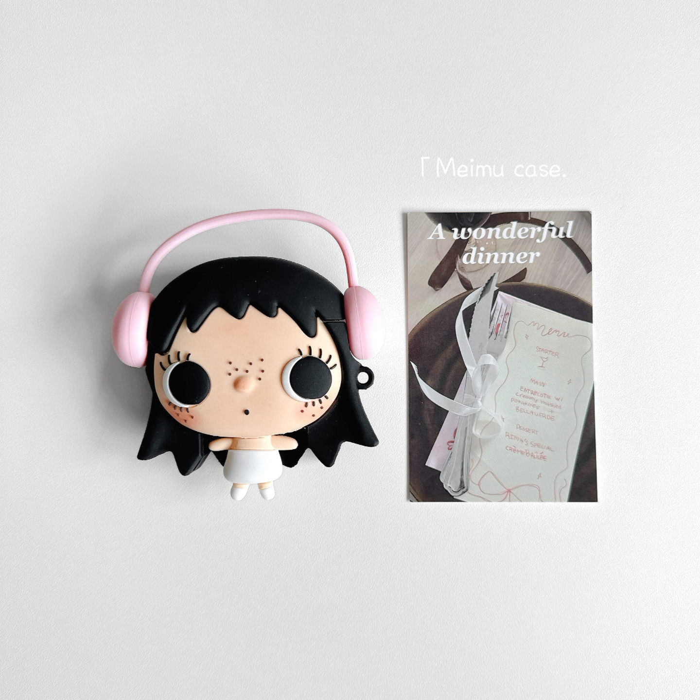 美牧可爱粉耳机听音乐小玉适用airpodspro3保护套苹果airpods4耳机保护壳airpods3无线蓝牙通用1/2代全包硅胶