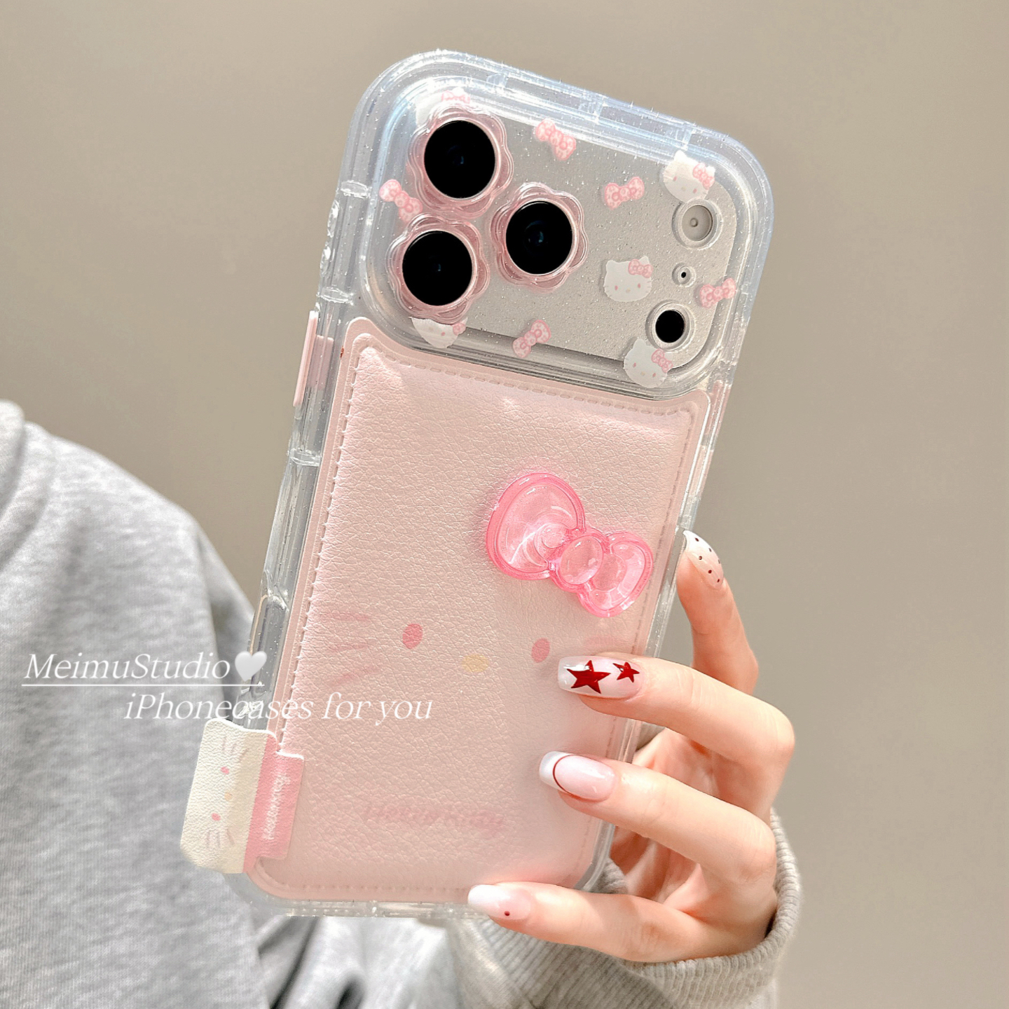 少女粉可爱KT猫适用苹果手机壳