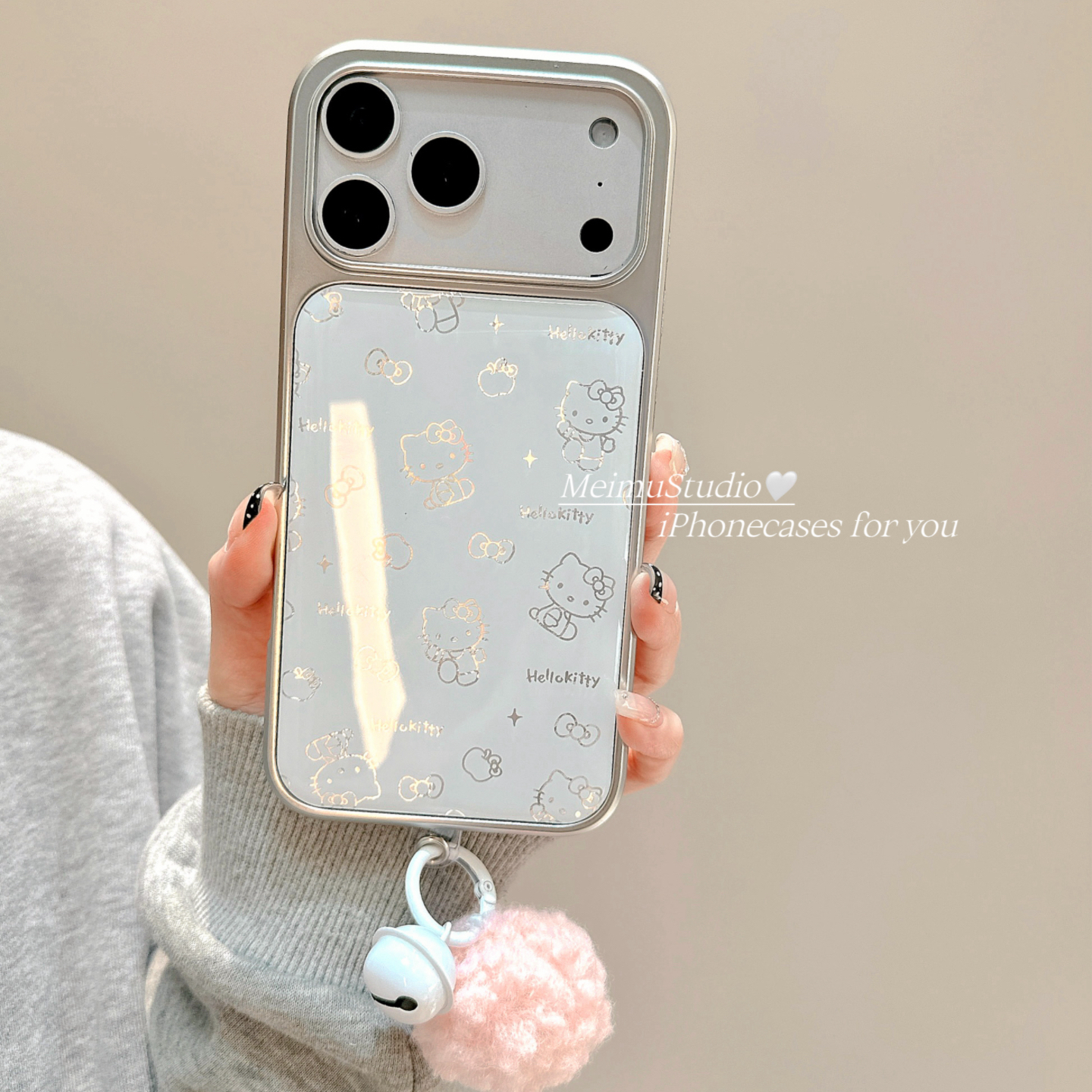 可爱卡通线条KT猫适用苹果手机壳