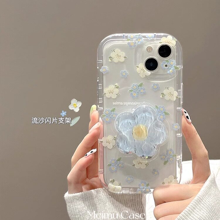 美牧 韩风小清新花朵流沙支架适用iphone14promax手机壳苹果13新款12透明软壳11女款14pro创意13promax手机套,3C数码配件,手机保护套/壳,淘宝优惠券,粉丝福利购,淘宝优惠卷