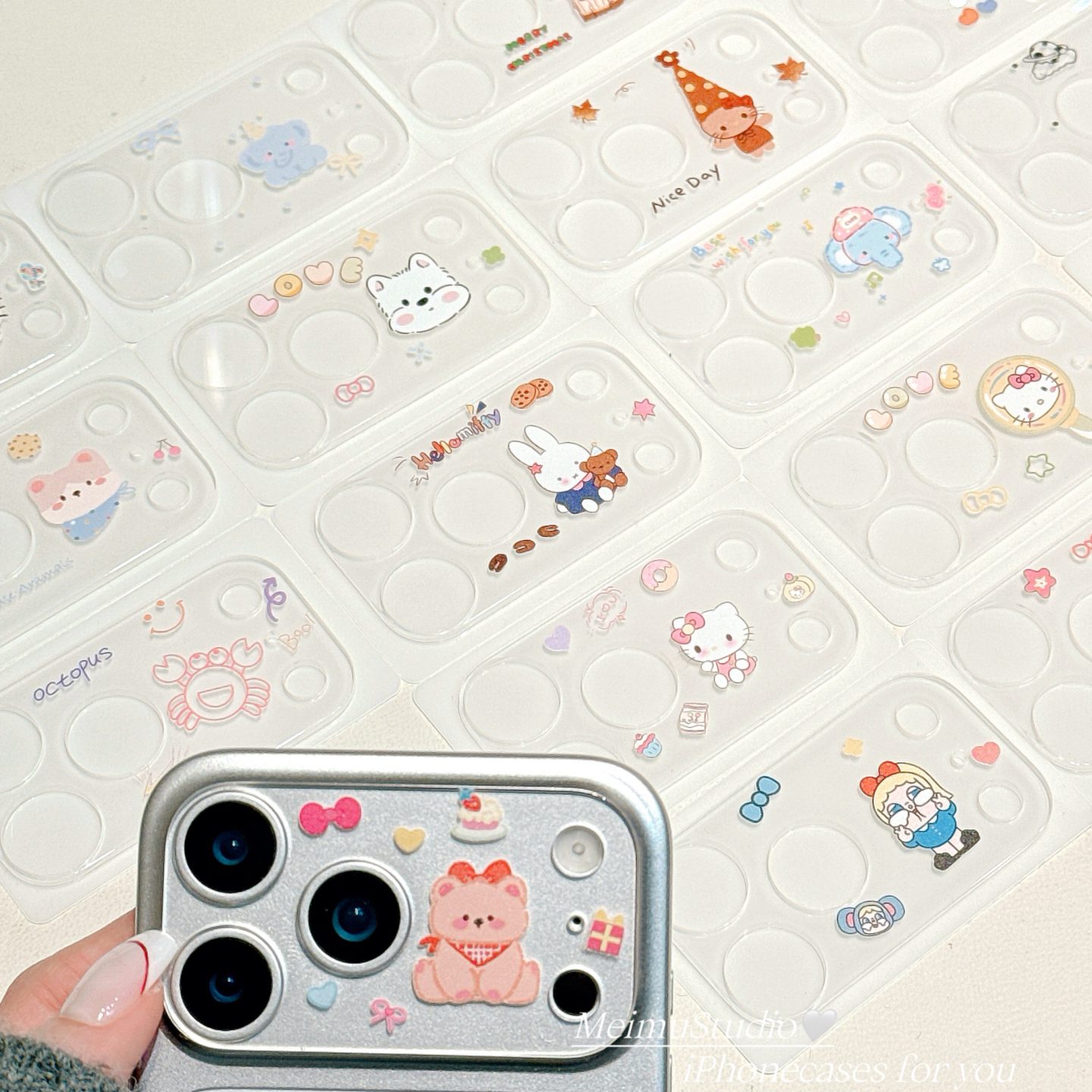 可爱卡通镜头膜适用苹果手机壳