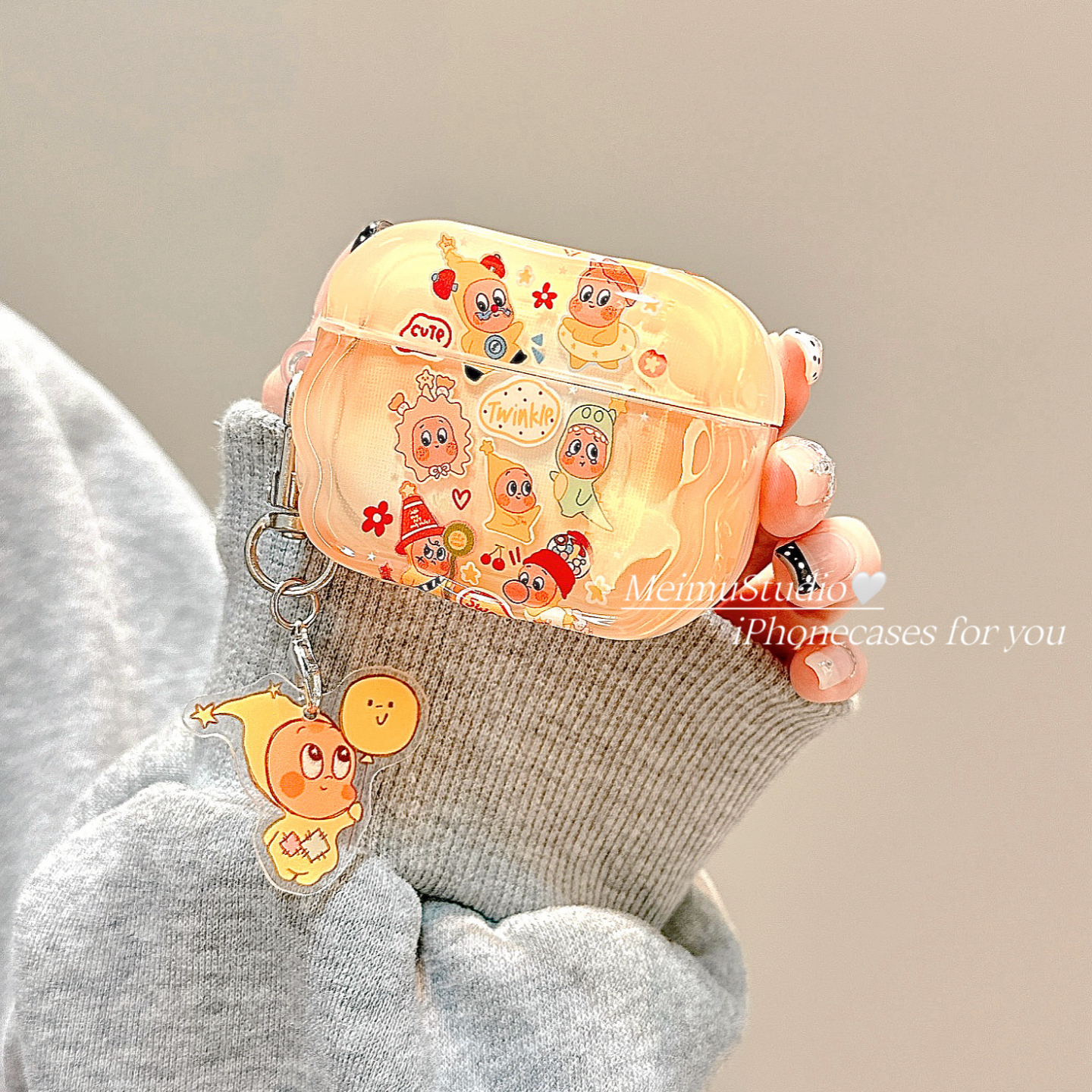 可爱卡通星星人适用苹果耳机壳