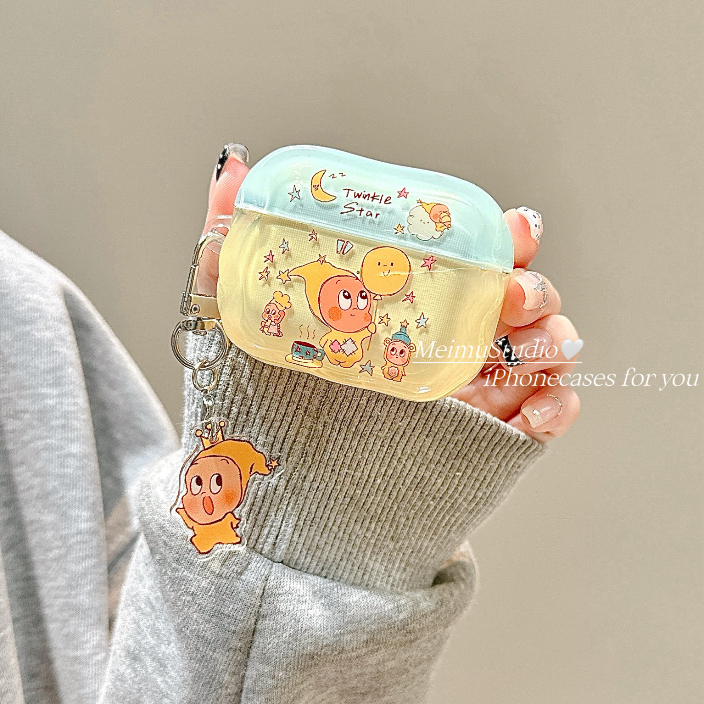 可爱卡通星星人适用苹果耳机壳