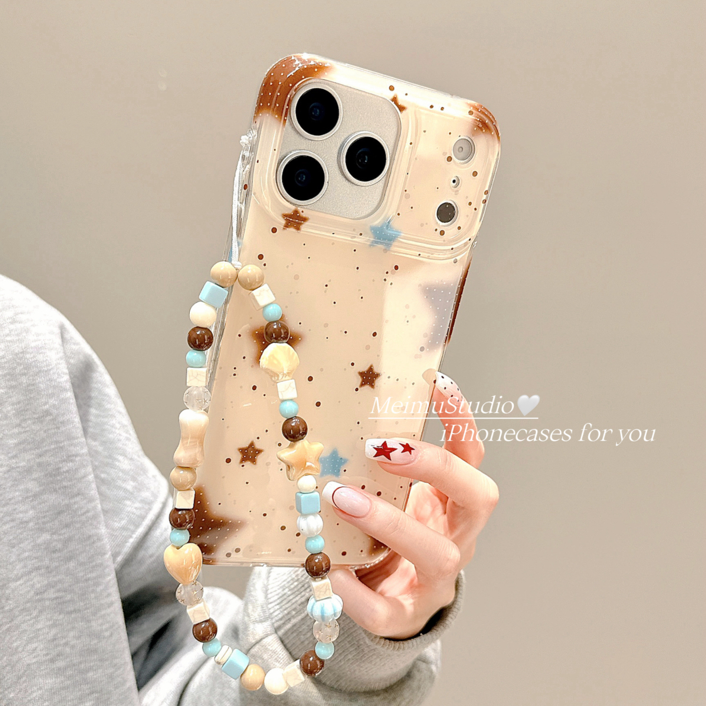 小众简约泼墨星星适用苹果手机壳